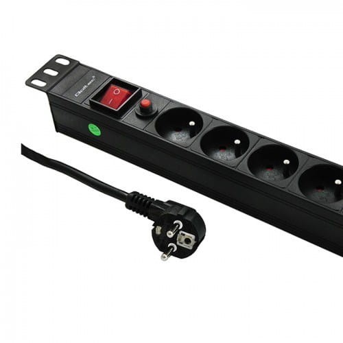 Listwa zasilająca Qoltec do RACK 19" 1U 16A PDU CB 6xSCHUKO 2m - 1916519