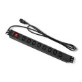 Listwa zasilająca Qoltec do RACK 19" 1U 10A PDU 8xIEC C13 2m - 1049920