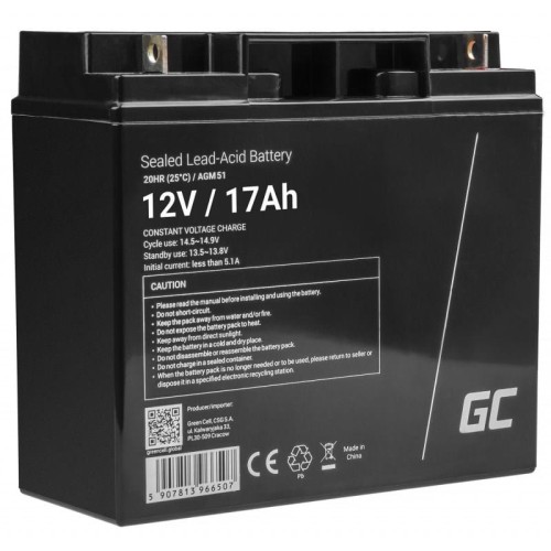 GREEN CELL Battery AGM 12V 17Ah - 2070826