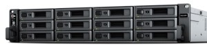 NAS Synology RS2423RP+; 2U RACK; 12x (3.5" SATA HDD/2.5" SATA HDD); AMD Ryzen V1780B; 8 GB DDR4 ECC UDIMM (max. 32GB), 2x 1GbE RJ-45, 1x 10GbE RJ-45