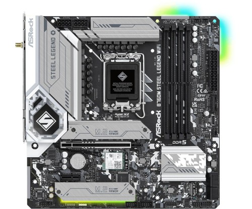 Płyta ASRock B760M STEEL LEGEND WIFI /B760/DDR5/SATA3/M.2/USB3.1/WiFi/BT/PCIe5.0/s.1700/mATX - 2074749