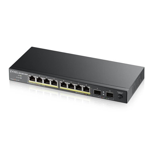 Switch niezarzadzalny Zyxel GS1100-10HP v2 8x100/1000Mbps 2xSFP PoE - 2076021