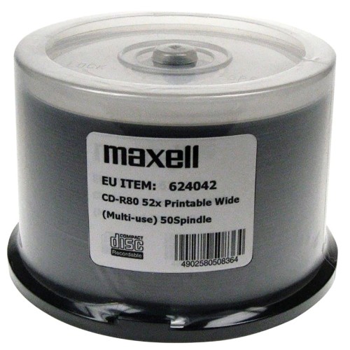 MAXELL CD-R 700MB 52x80 min, spindel, płyta do nadruku - 2060708