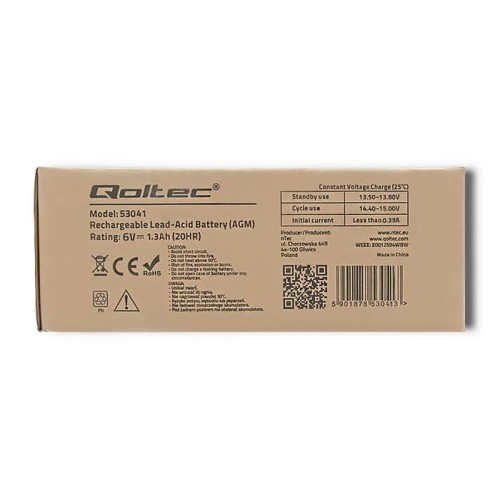 Akumulator AGM Qoltec 6V | 1.3Ah - 1402774