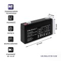 Akumulator AGM Qoltec 6V | 1.3Ah - 1402770