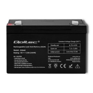 Akumulator AGM Qoltec 6V | 12Ah