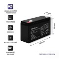 Akumulator AGM Qoltec 6V | 12Ah - 1402794
