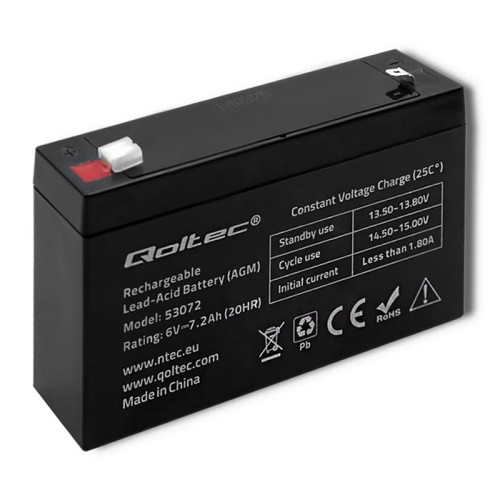 Akumulator AGM Qoltec 6V | 7.2Ah - 941347
