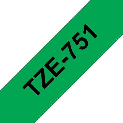 BROTHER TZE751 Taśma Brother 24mm BLACK ON GREEN - 2080955