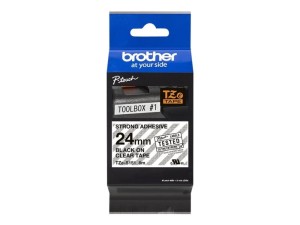 BROTHER TZES151 Taśma Brother 24mm BLACK ON CLEAR ADHESIVE TAPE