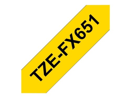 BROTHER TZEFX651 Taśma Brother 24mm BLACK ON YELLOW FLEXIBLE ID - 2080968
