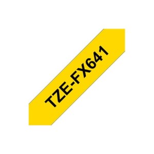 BROTHER TZEFX641 Taśma Brother 18mm BLACK ON YELLOW FLEXIBLE ID