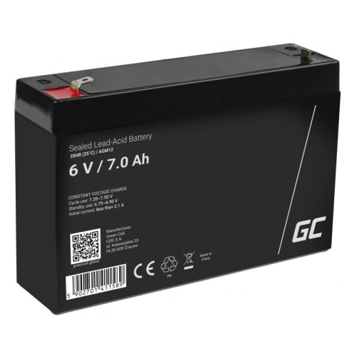 GREEN CELL AKUMULATOR ŻELOWY AGM12 6V 7AH - 1135644