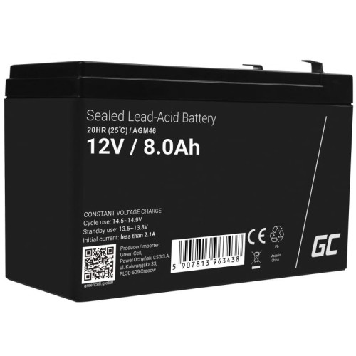 GREEN CELL AKUMULATOR ŻELOWY AGM46 12V 8AH - 1135724