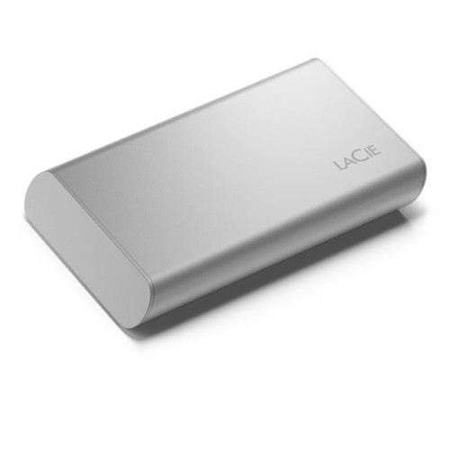 LACIE Portable SSD USB-C 500GB external portable SSD inc rescue service Moon Silver - 2052062