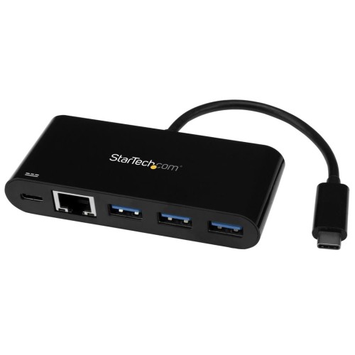 USB-C ADAPTER TO ETHERNET/W/3PORT USB 3.0 HUB + PS - 2056965