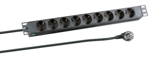 19 INCH 1U SOCKET 9 PORT ALU BK/9 X CEE 7/3 W/O SWITCH - 2083735