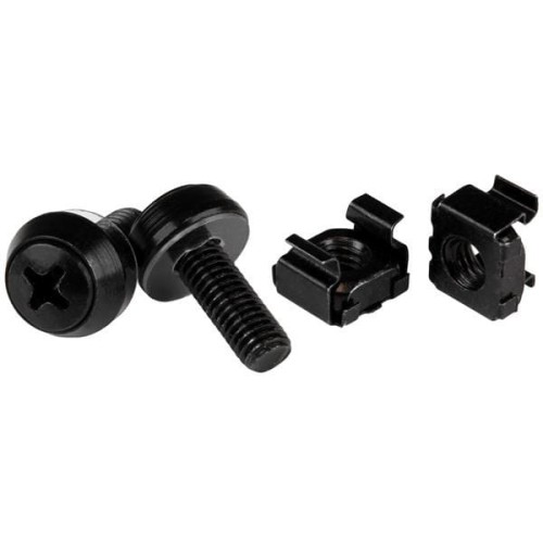 50 PKG M6 SCREWS + CAGE NUTS/M6 CAGE NUTS M6X12MM BLACK - 2083736