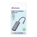 Hub USB Verbatim Multi Port CMH-09: 2xUSB-C 3.1, 1xUSB-A 3.1, 2xUSB-A 3.0, HDMI, RJ-45, SD/microSD - 1798258