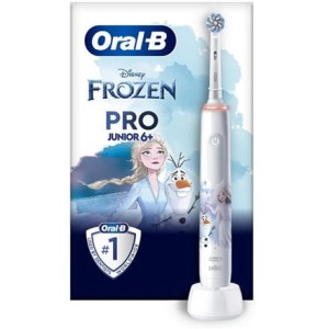 Oral-B | Elektryczna szczoteczka do zębów | Kraina lodu Pro Seria 3 | Akumulator | Dla dzieci | Liczba główek szczoteczki w zestawie 1 | Liczba trybów szczotkowania zębów 3 | Biały