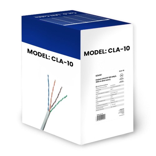 Kabel LAN UTP SAVIO CLA-10 100 Mb/s 305 m drut szary - 2054448