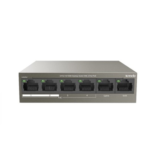 Switch niezarządzalny Tenda TEF1106P 4-port Ethernet Switch 10/100 Mb/s PoE 63W - 2092280