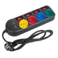 Listwa zasilająca Maclean, przedłużacz 4 gniazda + 2xUSB, z włącznikami, 250VAC/10A, 2.1A 5V, 1.5m, czarna, MCE229 B - 2092523