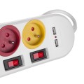 Listwa zasilająca Maclean, przedłużacz 4 gniazda + 2xUSB, z włącznikami, 250VAC/10A, 2.1A 5V, 1.5m, biała, MCE229 W - 2092539