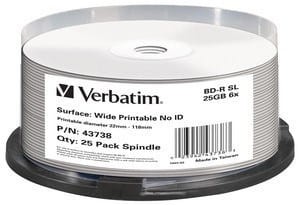 BD-R Verbatim 25GB X6 DL+ printable NO ID (Cake 25) - 2093471
