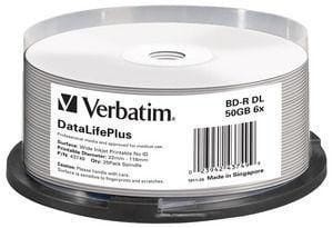 BD-R DL Verbatim 50GB 6x Wide Printable - No ID Brand (spindle 25) - 2093472