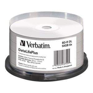 Płyty BD-R DL Verbatim 50GB 6x Wide White Thermal Printable - No ID Brand (spindle 25)