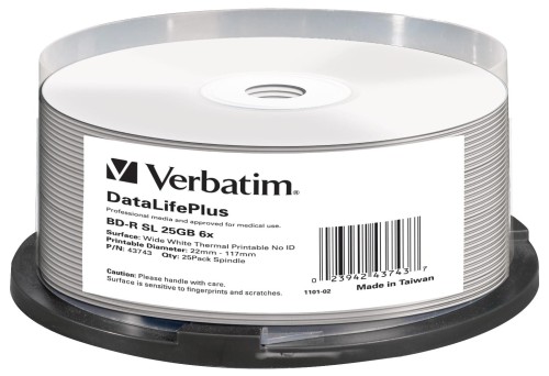 BD-R Verbatim 25GB X6 DL+ printable thermal NO ID (Cake 25) - 2093477