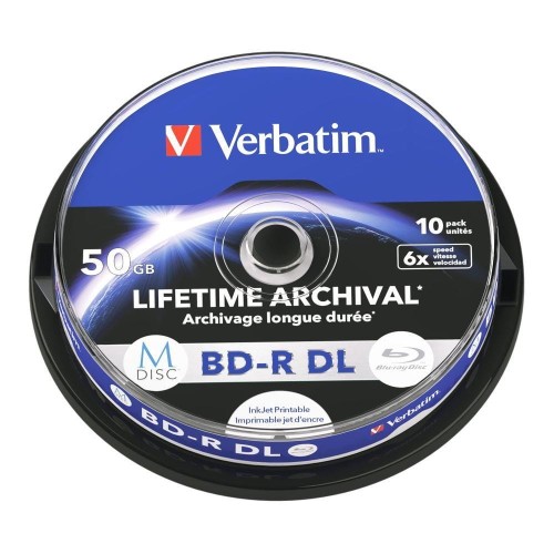 BD-R DL Verbatim M-Disc 50GB 6x Inkjet Printable (Spindle 10) - 2093479