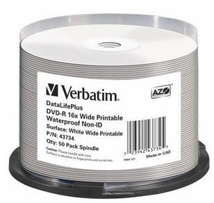 DVD-R Verbatim 4,7GB  16x Cake 50 szt Nadruk Waterproof - 2093486