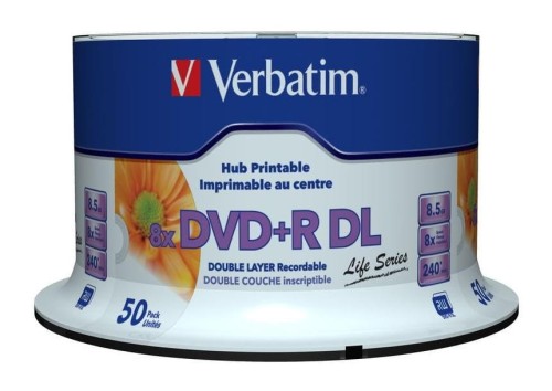 DVD+R Verbatim 8.5GB X8 Double Layer Print (50 Spindle) - 2093491