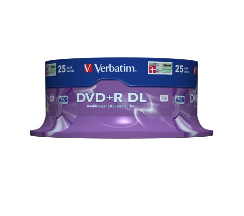 DVD+R Verbatim 8.5GB X8 Double Layer (25 Cake) - 2093494
