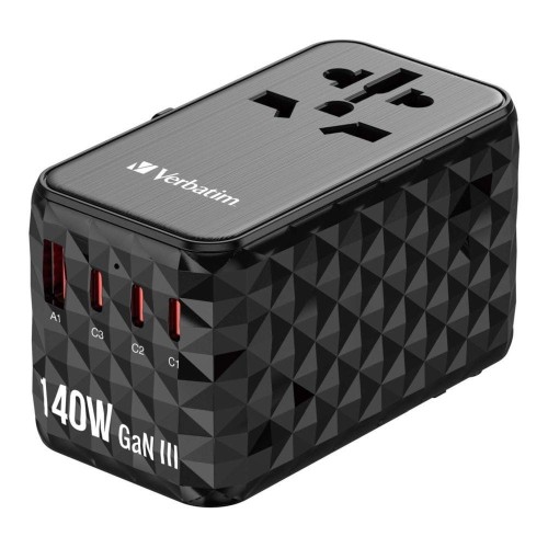 Adapter podróżny Verbatim UTA-10 GaN III globalny-globalny USB-A 3xUSB-C PD QC 4+ - 2094623
