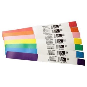 Wristband, Polypropylene, 1x10in (25.4x254mm); Direct thermal, Z-Band Splash, Adhesive closure, 1in (25.4mm) core, 350/roll, 4/box, Gre