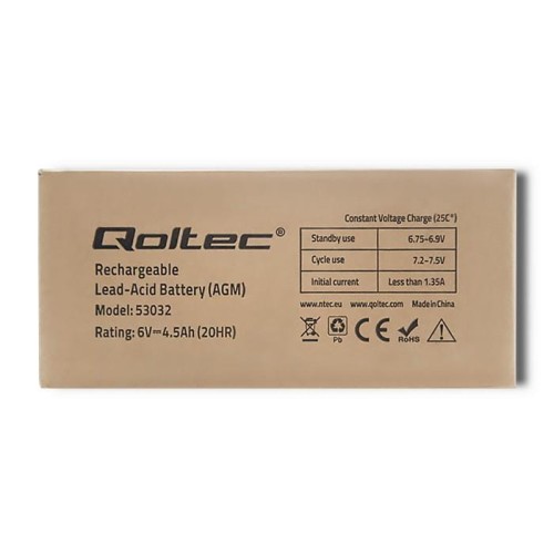 Akumulator AGM Qoltec 6V | 4.5Ah - 1402730