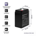 Akumulator AGM Qoltec 6V | 4.5Ah - 1402726
