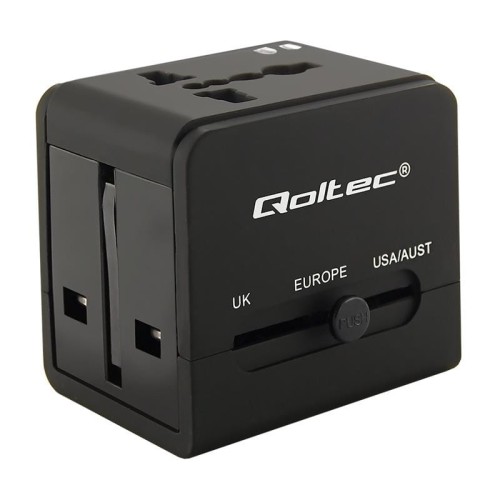Adapter uniwersalny podróżny Qoltec 10,5W 5V 2,1A, 2xUSB 2.0 - 967367