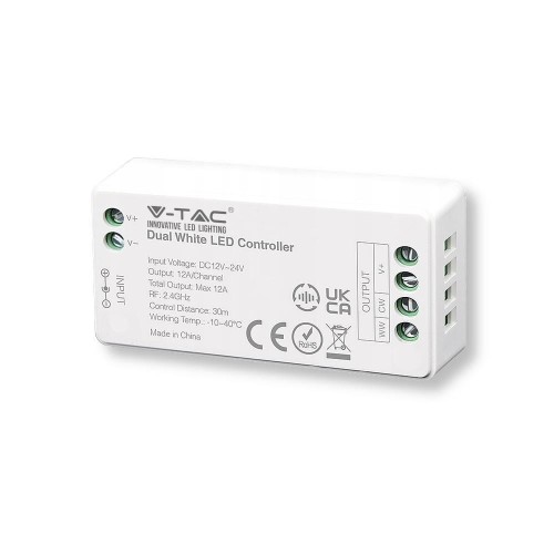 Kontroler Sterownik Ściemniacz V-TAC MONO Jednokolorowy 12A 12V-144W 24V-288W VT-2431 - 2087808