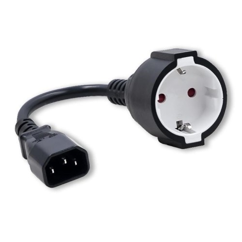 Kabel adapter Qoltec IEC 320 C14 / SCHUKO | 0,15m - 973717