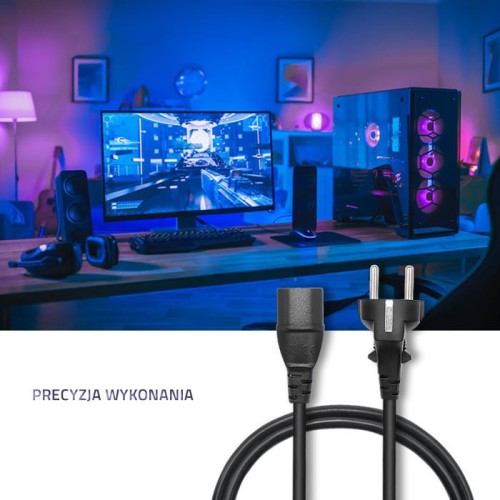 Kabel zasilający Qoltec SCHUKO/C13 | 1,8m - 1379728