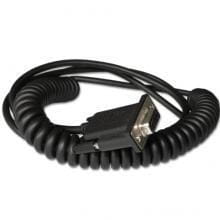 Cable: RS232 (5V signals), black, DB9 Female, 3m (9.8´), coiled, 5V external power with option power on pin 9, w/o ferrite - 2130057