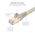 7M CAT6A ETHERNET CABLE GREY/GREY - SHIELDED COPPER WIRE - 2131884