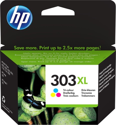 ORIGINAL HP 303XL HIGH YIELD/TRI-COLOR INK CARTRIDGE - 2180473