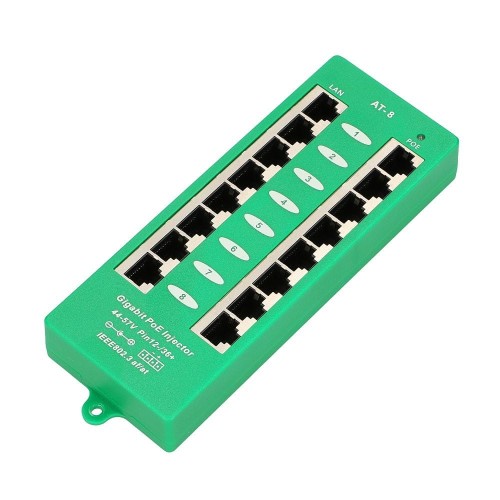EXTRALINK aktywny PoE injector 8 portowy gigabit 802.3af/at tryb A - 1936510