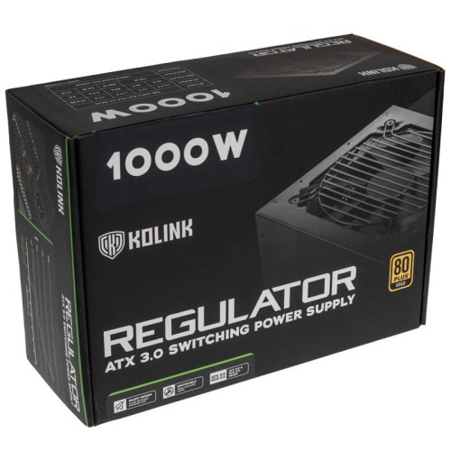 Kolink Regulator 80 PLUS Gold PSU, ATX 3.0, PCIe 5.0, modular - 1000 Watts - 2185697