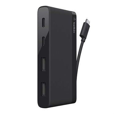 4-PORT USB-C TRAVEL HUB/2XUSB A/2XUSB C BLACK - 2162851
